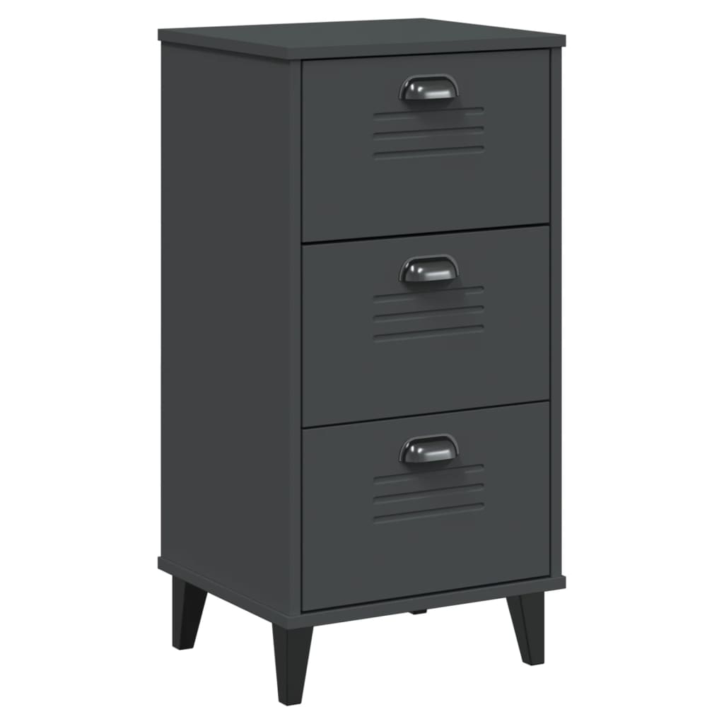 Bedside Cabinet VIKEN Anthracite Gray Engineered Wood