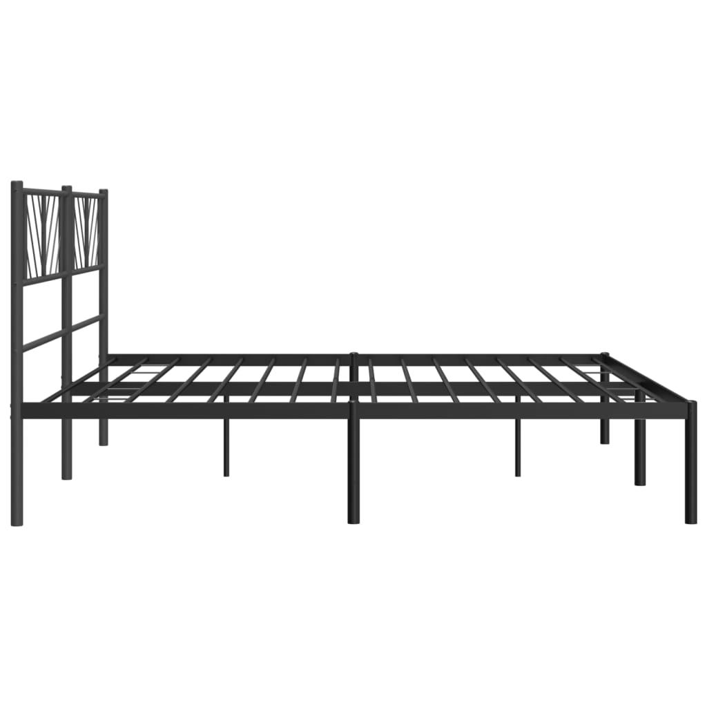 Metal Bed Frame without Mattress with Headboard Black 76"x79.9"