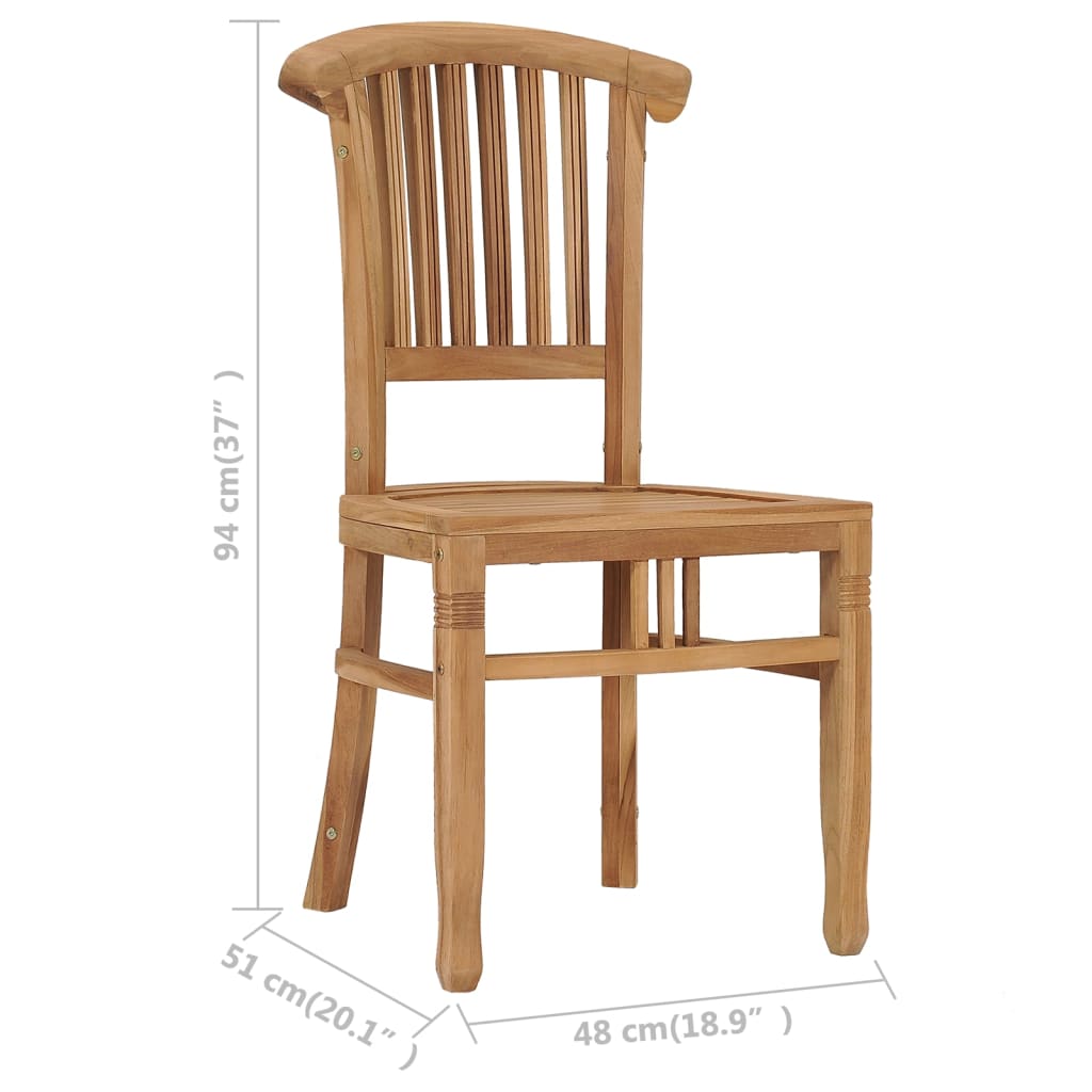 Patio Chairs 2 pcs Solid Teak Wood