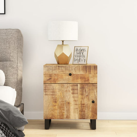 Bedside Cabinet 19.7"x13"x23.6" Solid Wood Mango&Engineered Wood