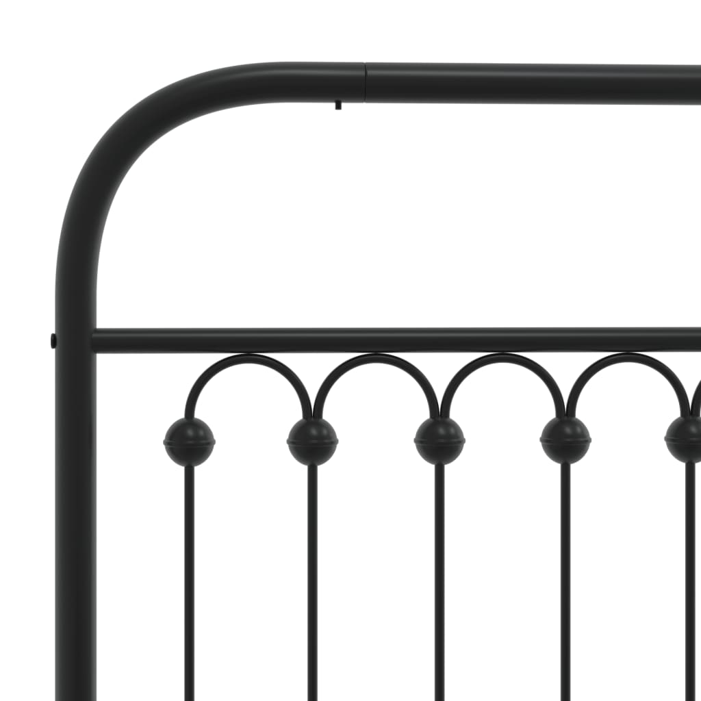 Metal Bed Frame without Mattress with Footboard Black 59.1"x78.7"