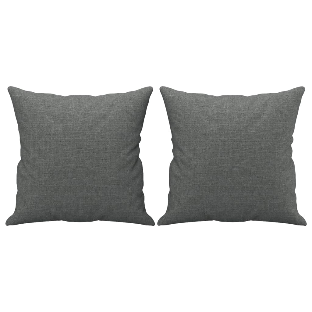 3 Piece Sofa Set with Pillows Dark Gray Fabric