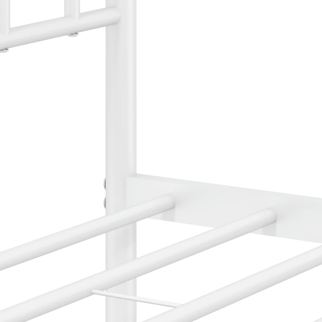 Metal Bed Frame without Mattress with Headboard White 76"x79.9"