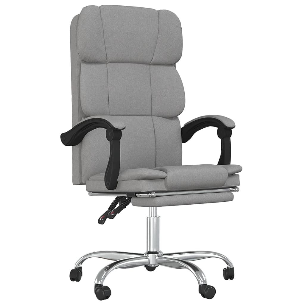 Reclining Office Chair Light Gray Fabric