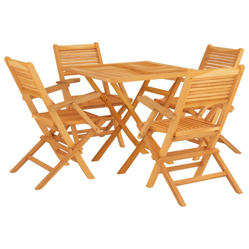 5 Piece Patio Dining Set Solid Wood Teak