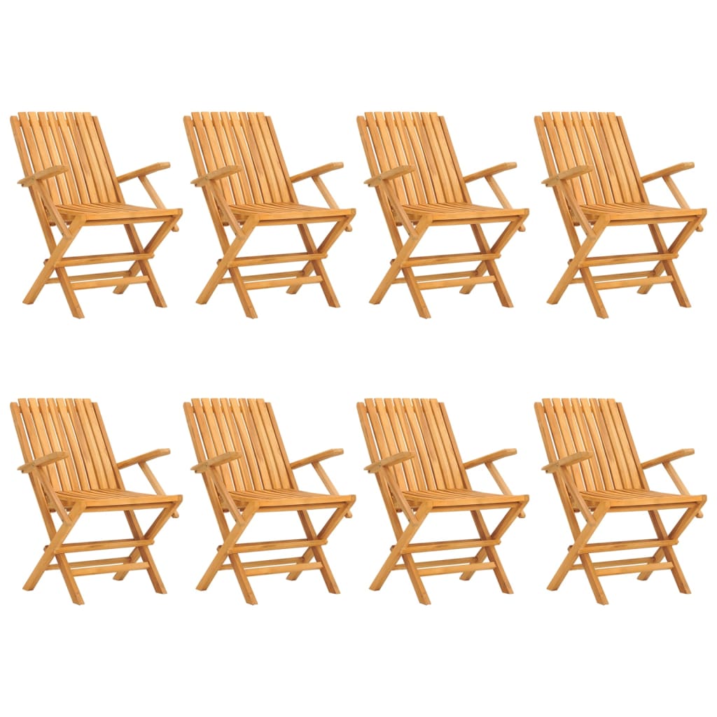 Folding Patio Chairs 8 pcs 24"x26.4"x35.4" Solid Wood Teak