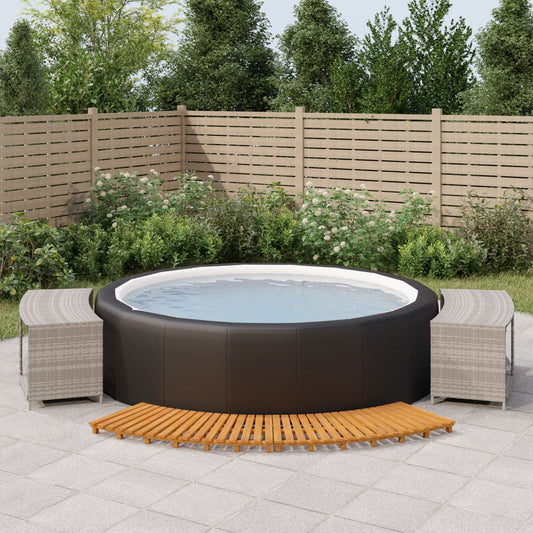 Hot Tub Surround Gray Poly Rattan and Solid Wood Acacia