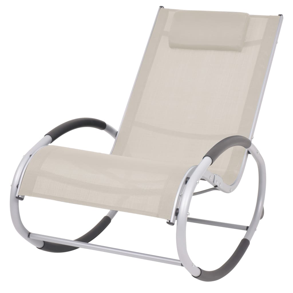 Outdoor Rocking Chair Taupe Textilene