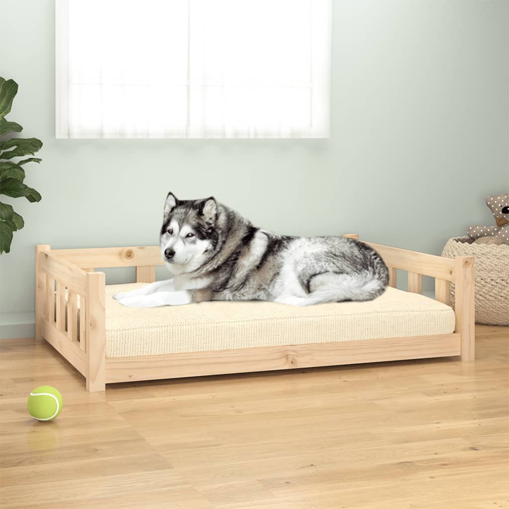 Dog Bed Honey Brown 25.8"x19.9"x11" Solid Wood Pine