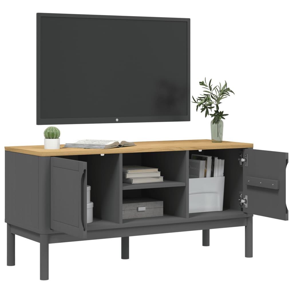 TV Stand FLORO Gray 44.9"x16.9"x21.7" Solid Pine Wood