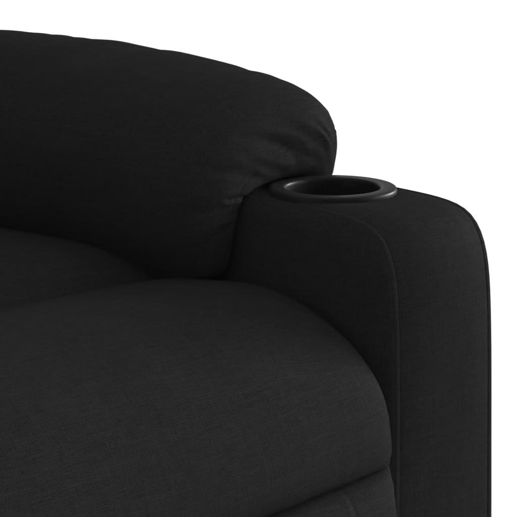 Massage Recliner Chair Black Fabric