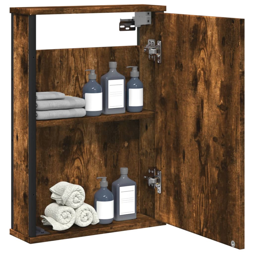 Bathroom Mirror Cabinet Black 16.5"x4.7"x23.6" Engineered Wood