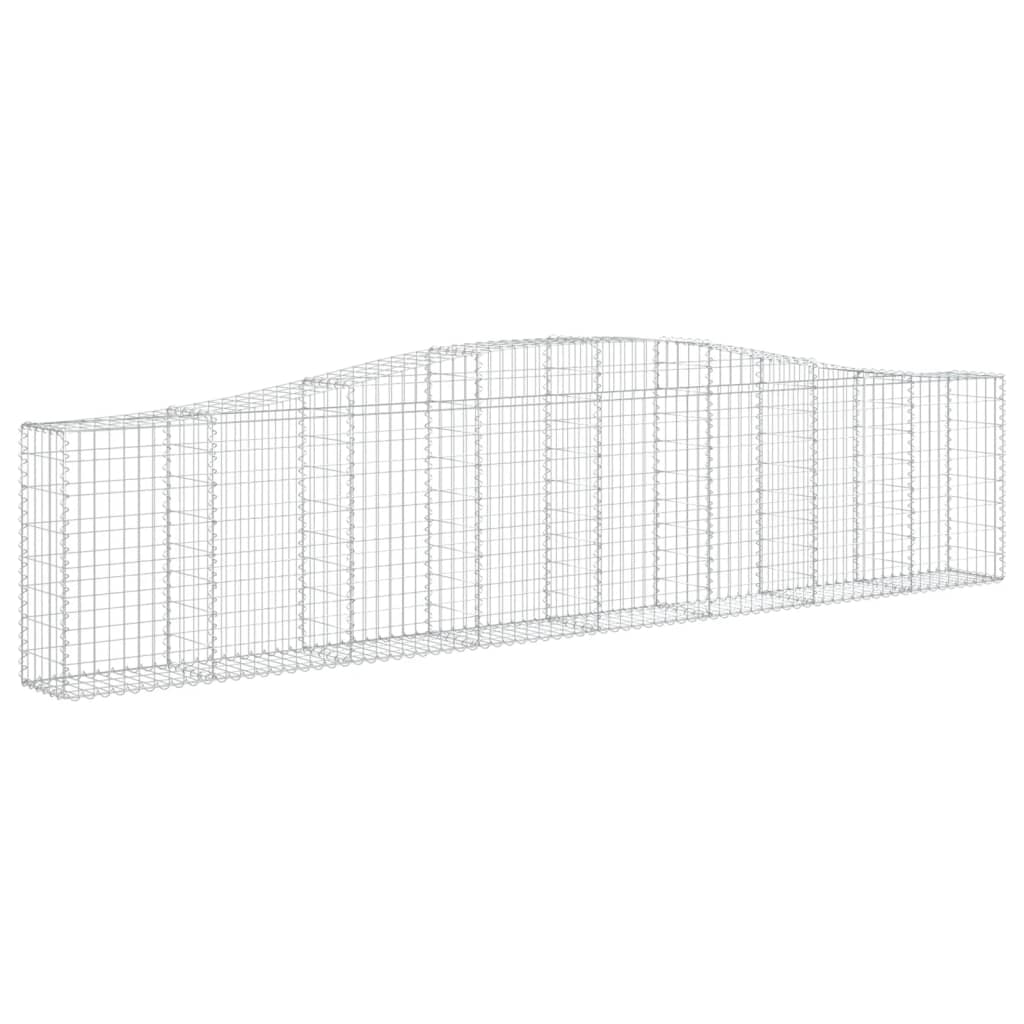 Arched Gabion Baskets 5 pcs 157.5"x11.8"x31.5"/39.4" Galvanized Iron