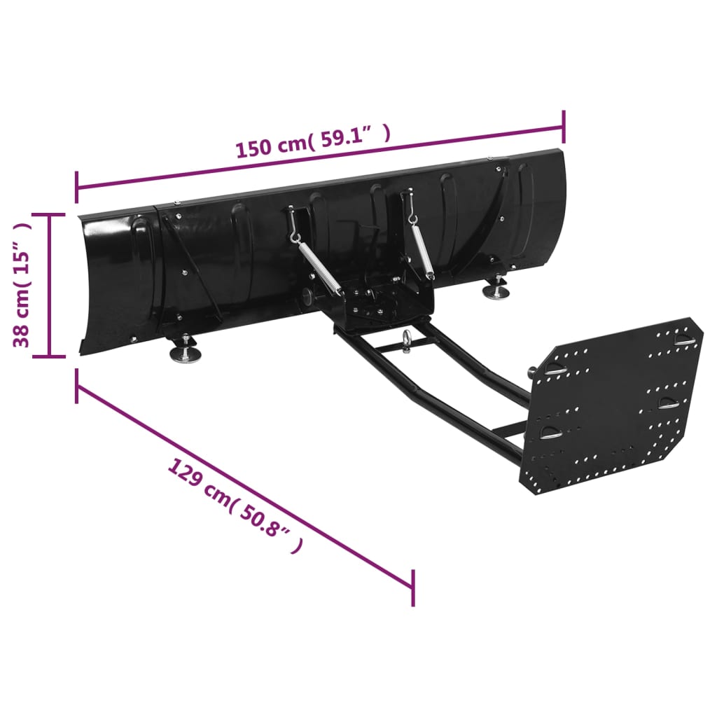 Snow Plough for ATV 59.1"x15" Black