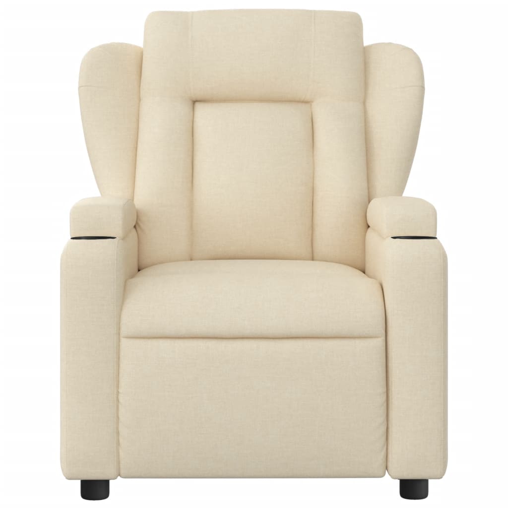 Massage Recliner Chair Cream Fabric