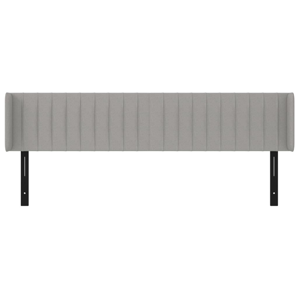 Headboard with Ears Light Gray 64.2"x6.3"x30.7"/34.6" Fabric