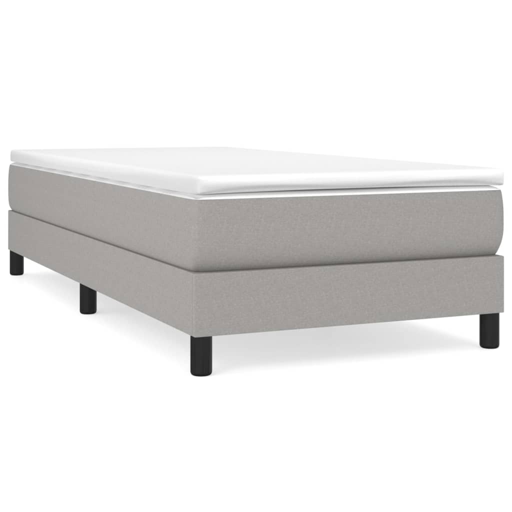 Bed Frame without Mattress Light Gray Twin Fabric (US Only)