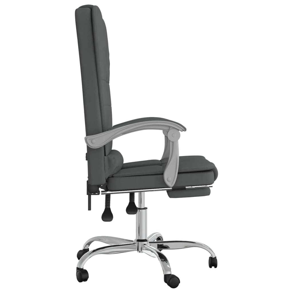 Massage Reclining Office Chair Dark Gray Fabric