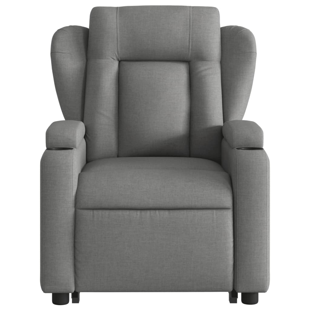 Electric Stand up Massage Recliner Chair Dark Gray Fabric