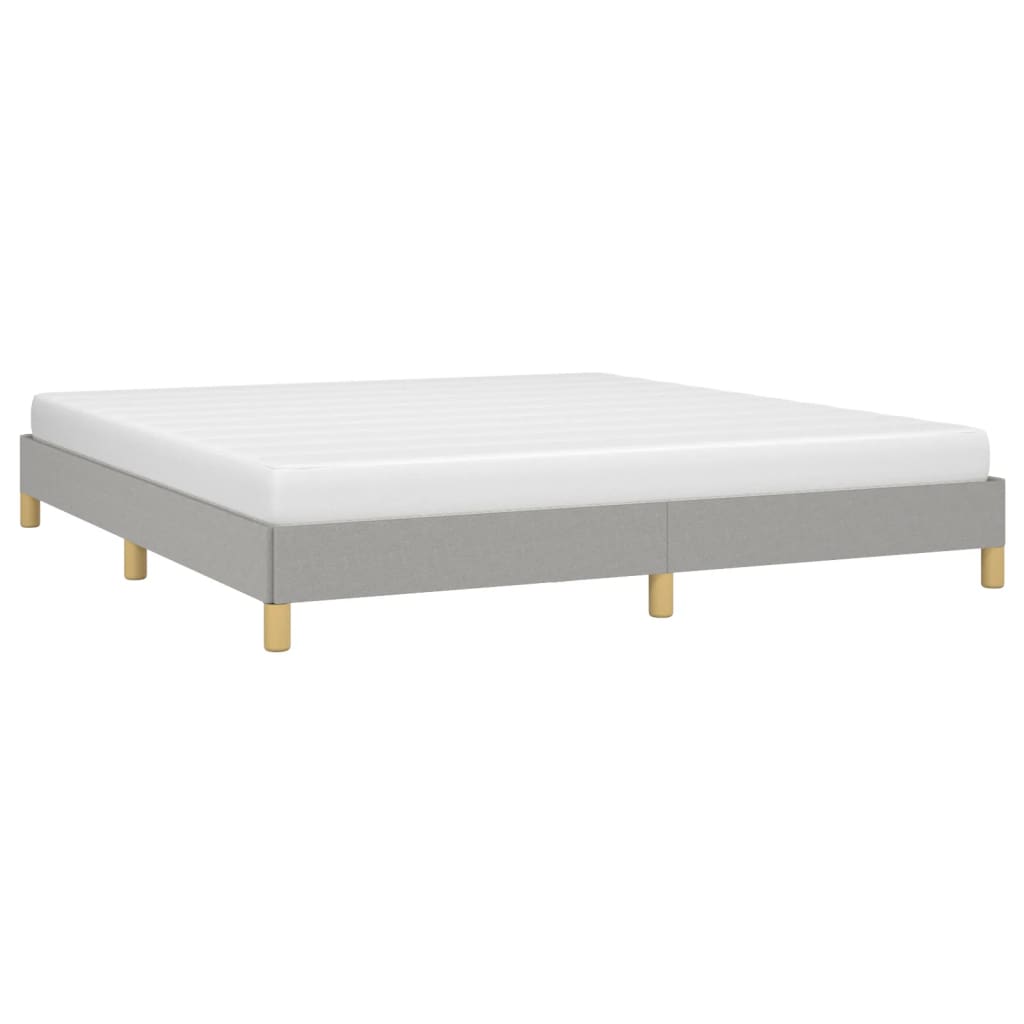 Bed Frame without Mattress Light Gray California King Fabric