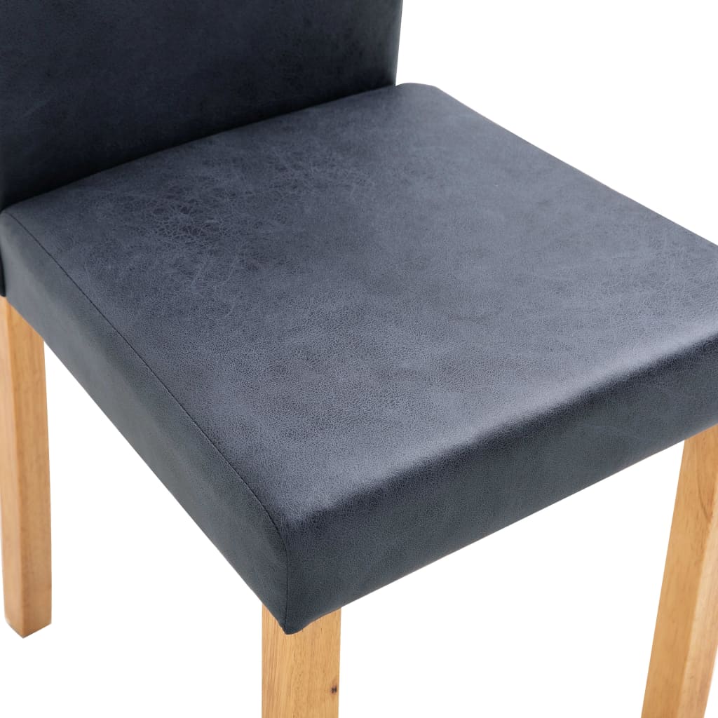 Dining Chairs 2 pcs Gray Faux Suede Leather