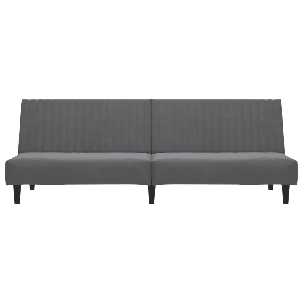 2-Seater Sofa Bed Dark Gray Velvet