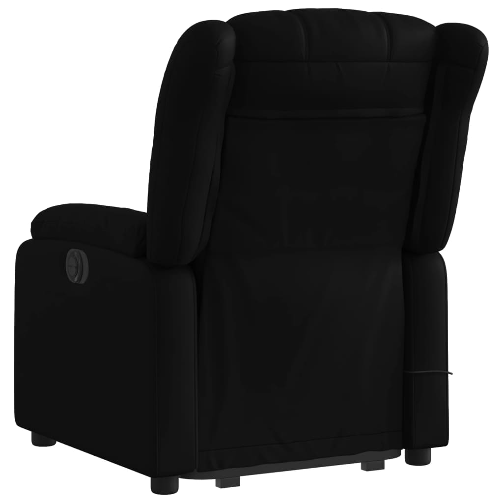 Electric Stand up Massage Recliner Chair Black Faux Leather