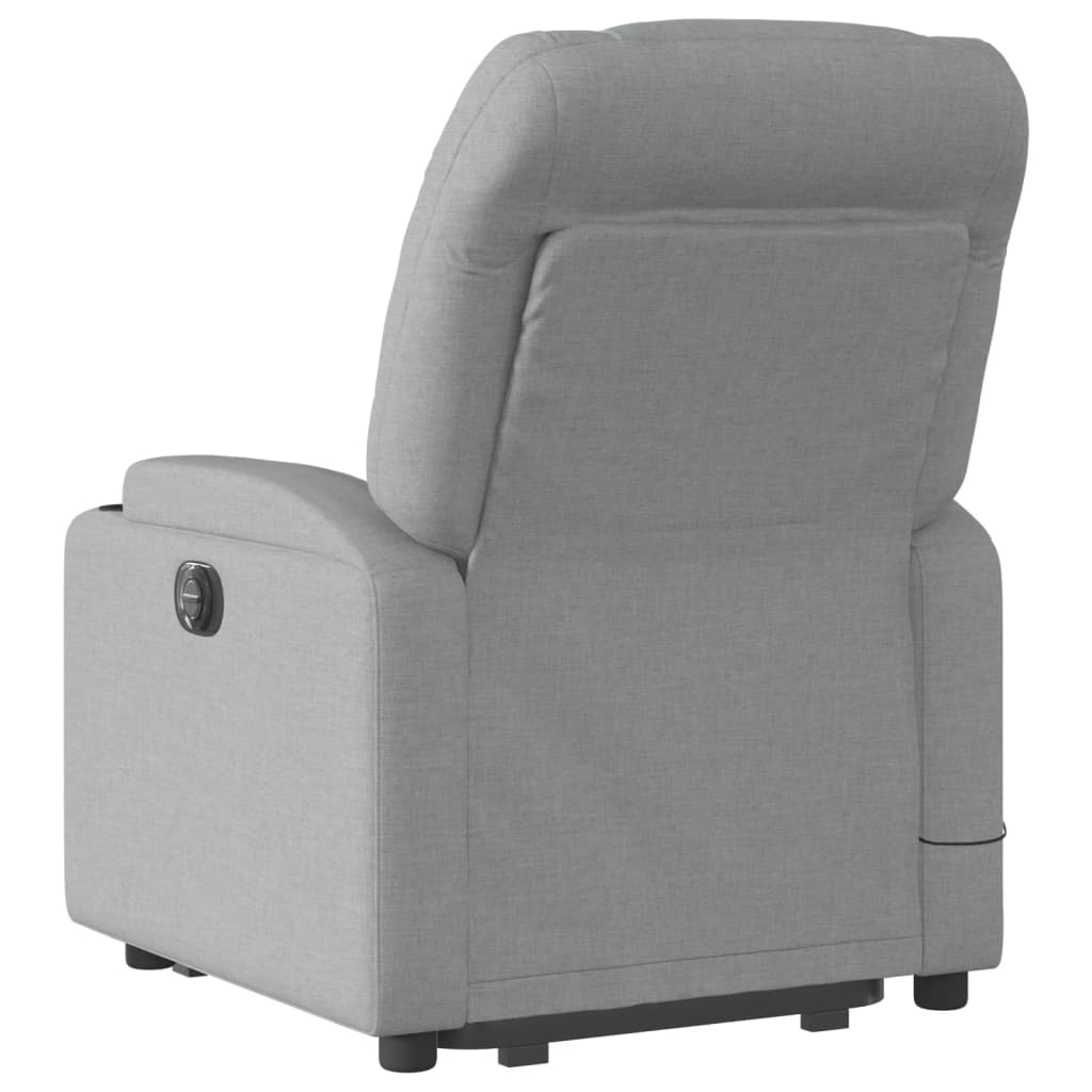 Electric Stand up Massage Recliner Chair Light Gray Fabric