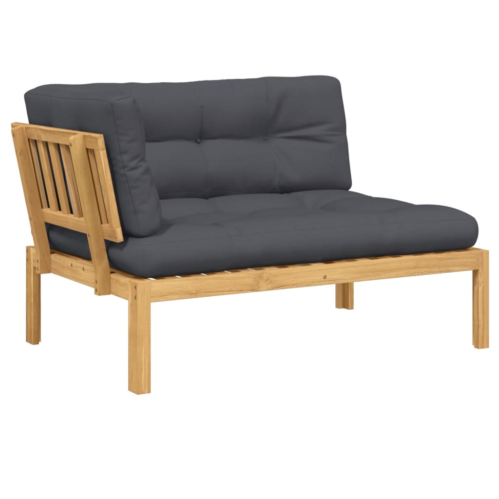 Patio Pallet Corner Sofa with Cushions Solid Wood Acacia