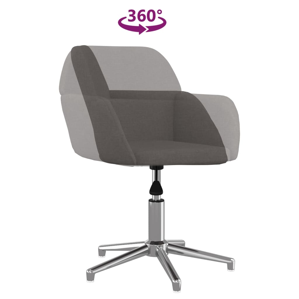 Swivel Office Chair Dark Gray Fabric