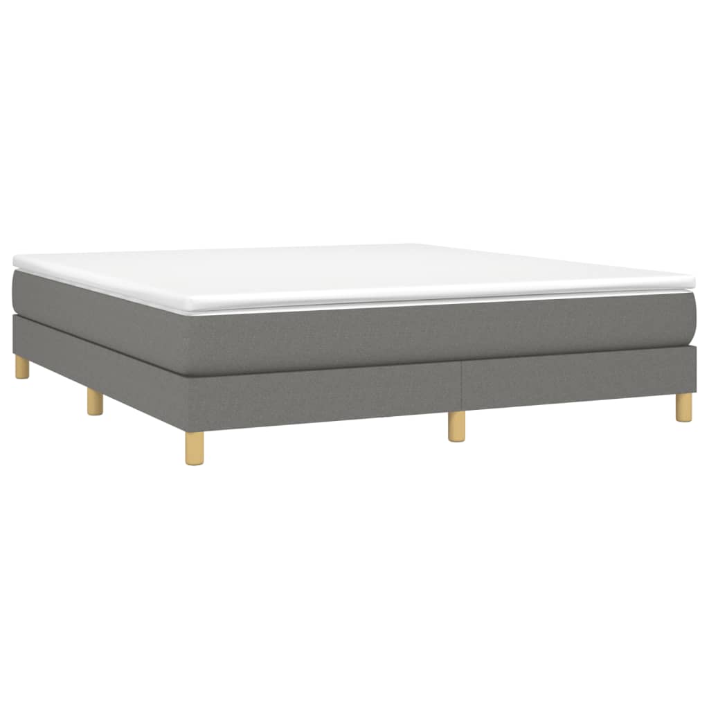 Bed Frame without Mattress Dark Gray California King Fabric (US Only)