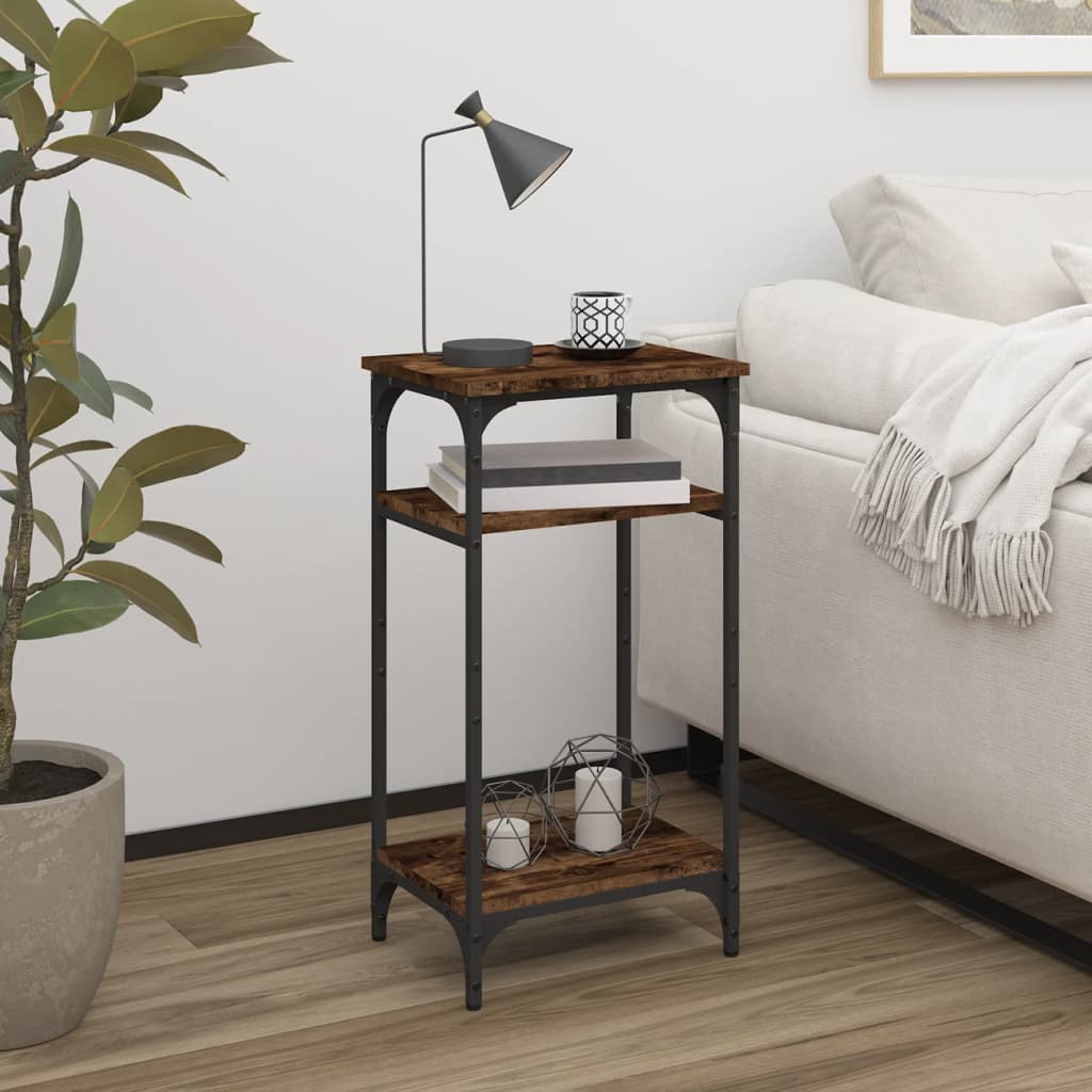 Side Table Smoked Oak 15.7"x11.8"x29.5" Engineered Wood