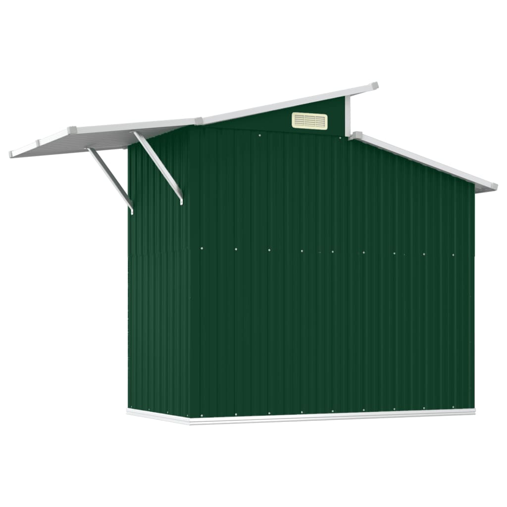 Garden Shed Green 106.3"x51.2"x82.1" Galvanized Steel