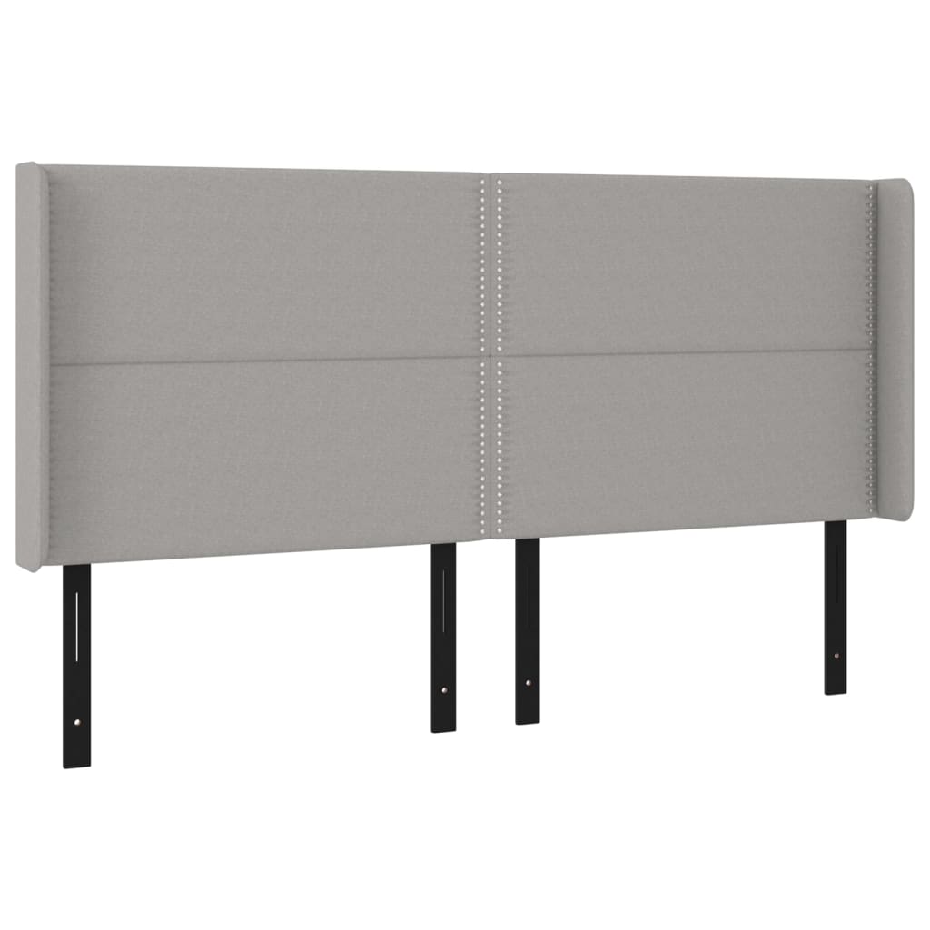 Headboard with Ears Light Gray 72"x6.3"x46.5"/50.4" Fabric