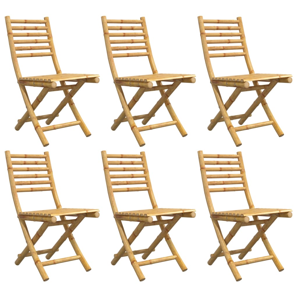 Folding Patio Chairs 6 pcs 16.9"x21.3"x34.6" Bamboo