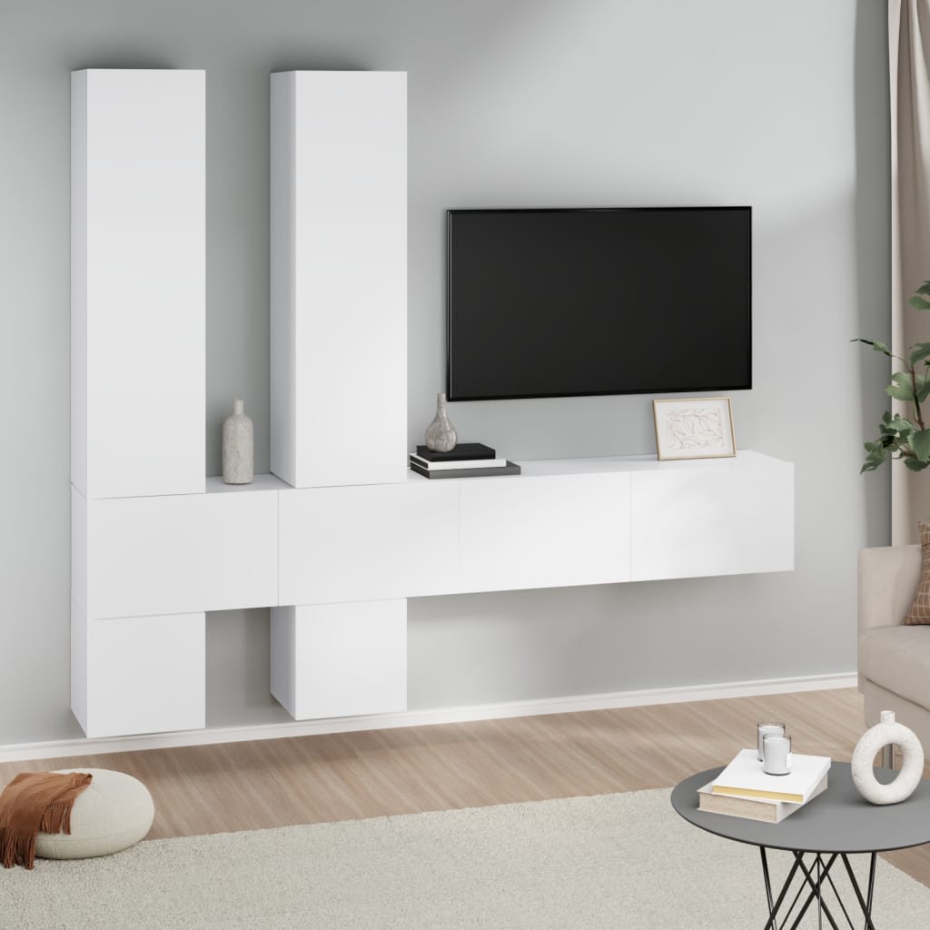 Wall-mounted TV Stand White Engineered Wood