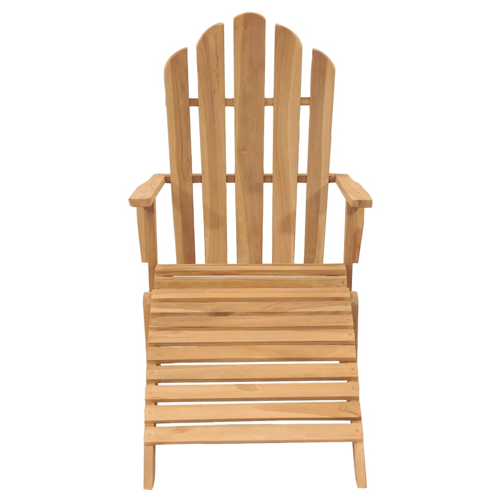 Adirondack Chair with Footrest Solid Teak Wood