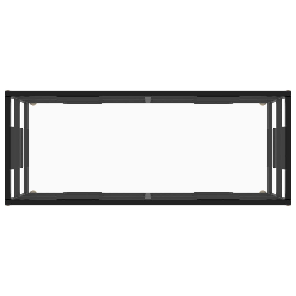 TV Stand Black with Tempered Glass 39.4"x15.7"x15.7"