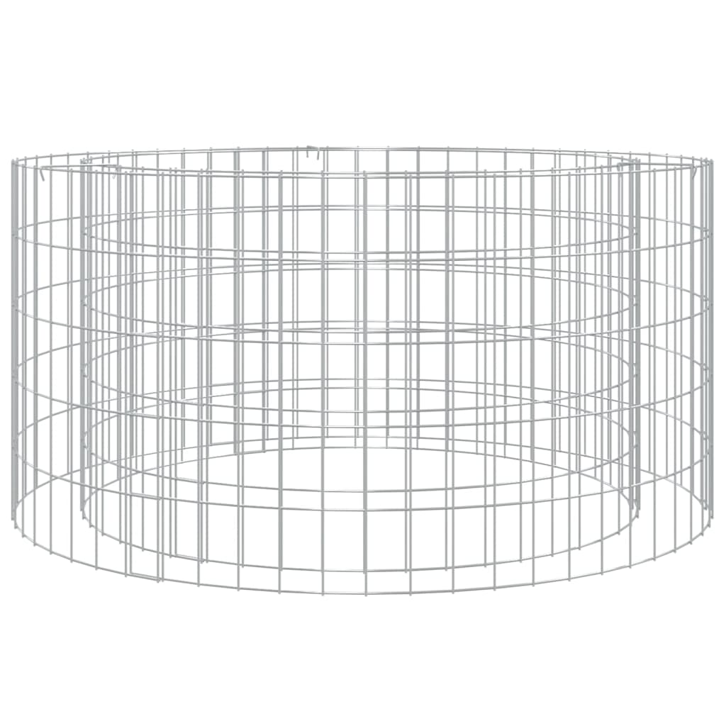 Gabion Fire Pit Ø 39.4" Galvanized Iron