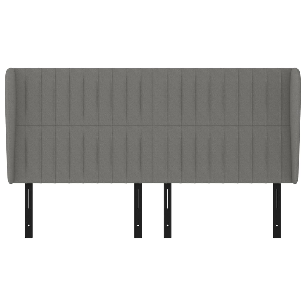 Headboard with Ears Dark Gray 79.9"x9.1"x46.5"/50.4" Fabric