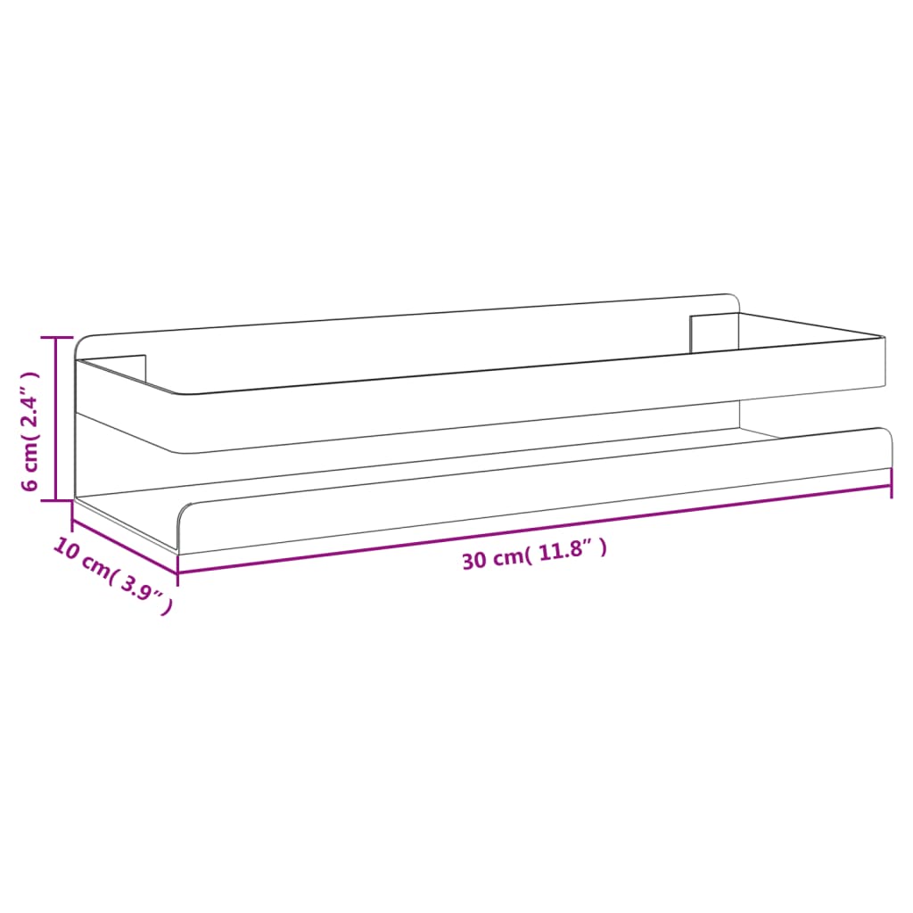 Shower Shelf 11.8"x3.9"x2.4" Brushed 304 Stainless Steel