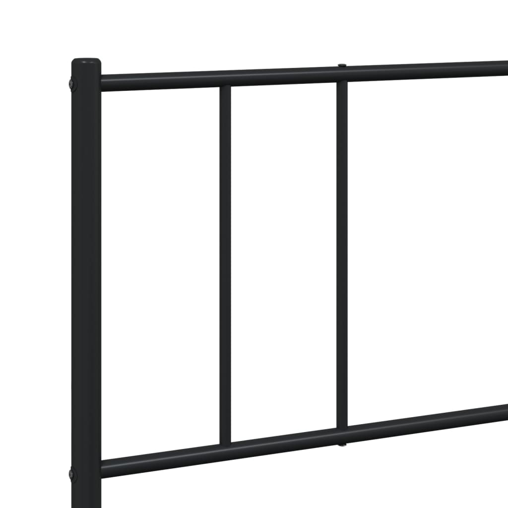 Metal Bed Frame without Mattress with Footboard Black 72"x83.9"