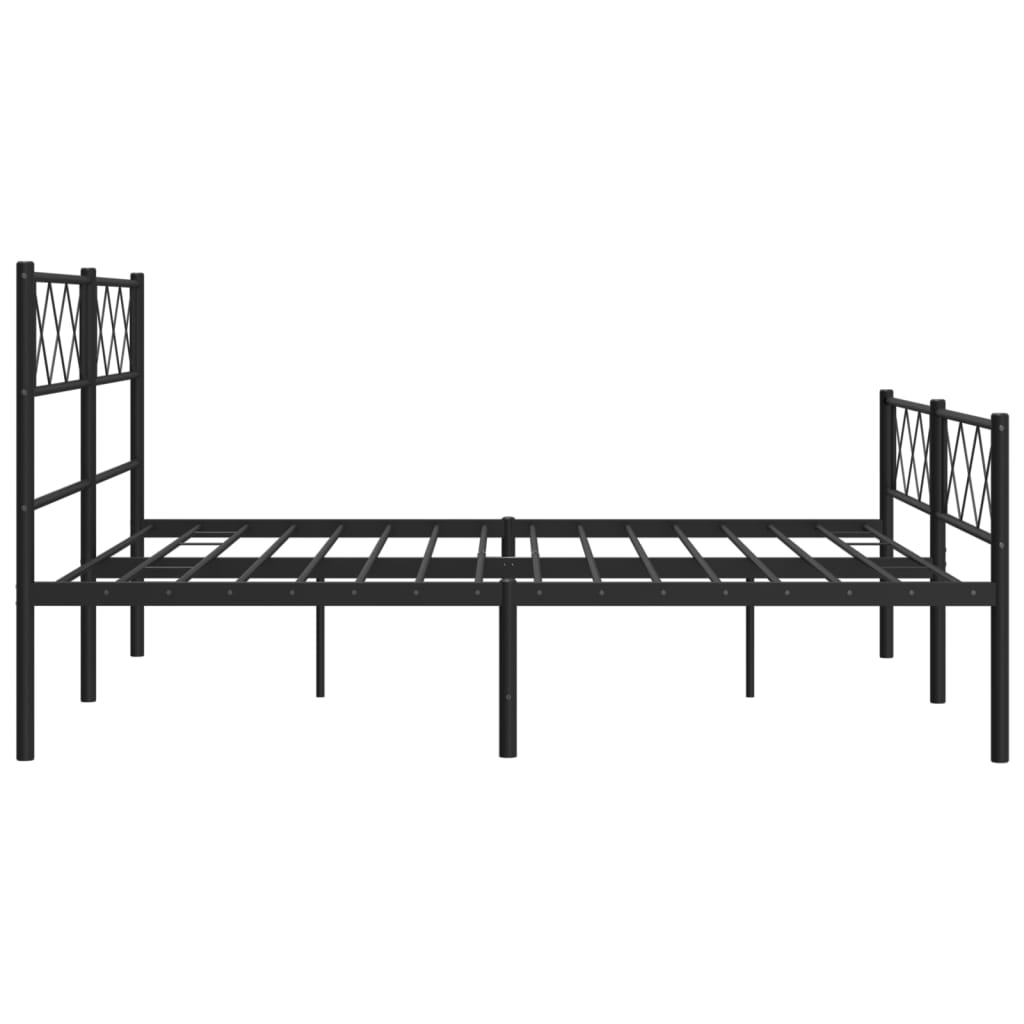 Metal Bed Frame without Mattress with Footboard Black 59.1"x78.7"