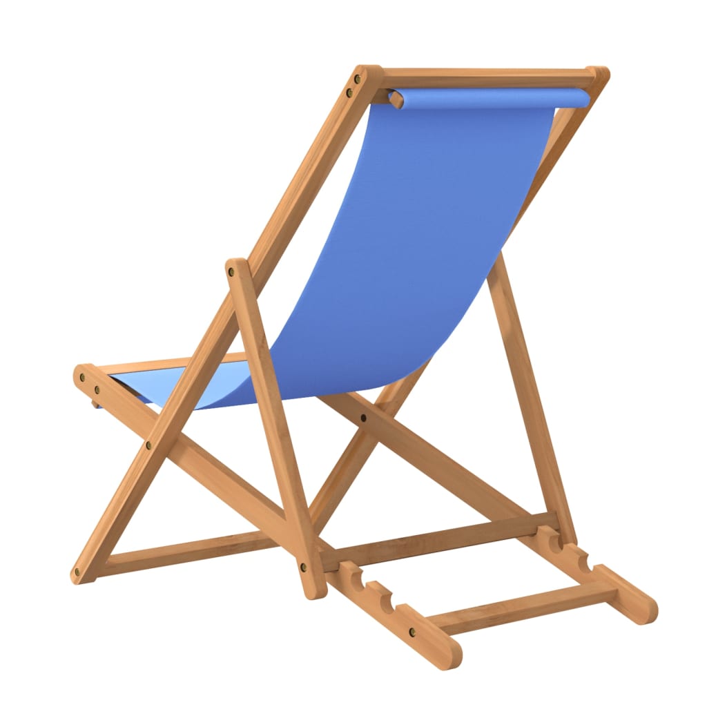 Deck Chair Teak 22.1"x41.3"x37.8" Blue