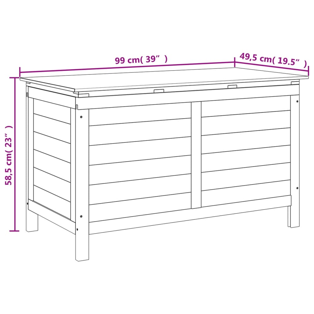 Patio Storage Box 39"x19.5"x23" Solid Wood Fir