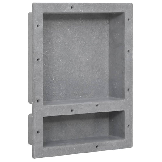 Shower Niche with 2 Compartments Matt Gray 16.1"x20.1"x3.9"