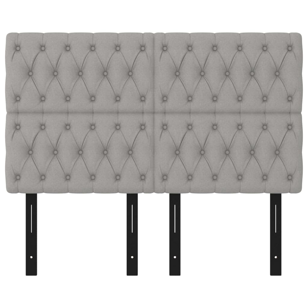 Headboards 4 pcs Light Gray 28.3"x2.8"x30.7"/34.6" Fabric