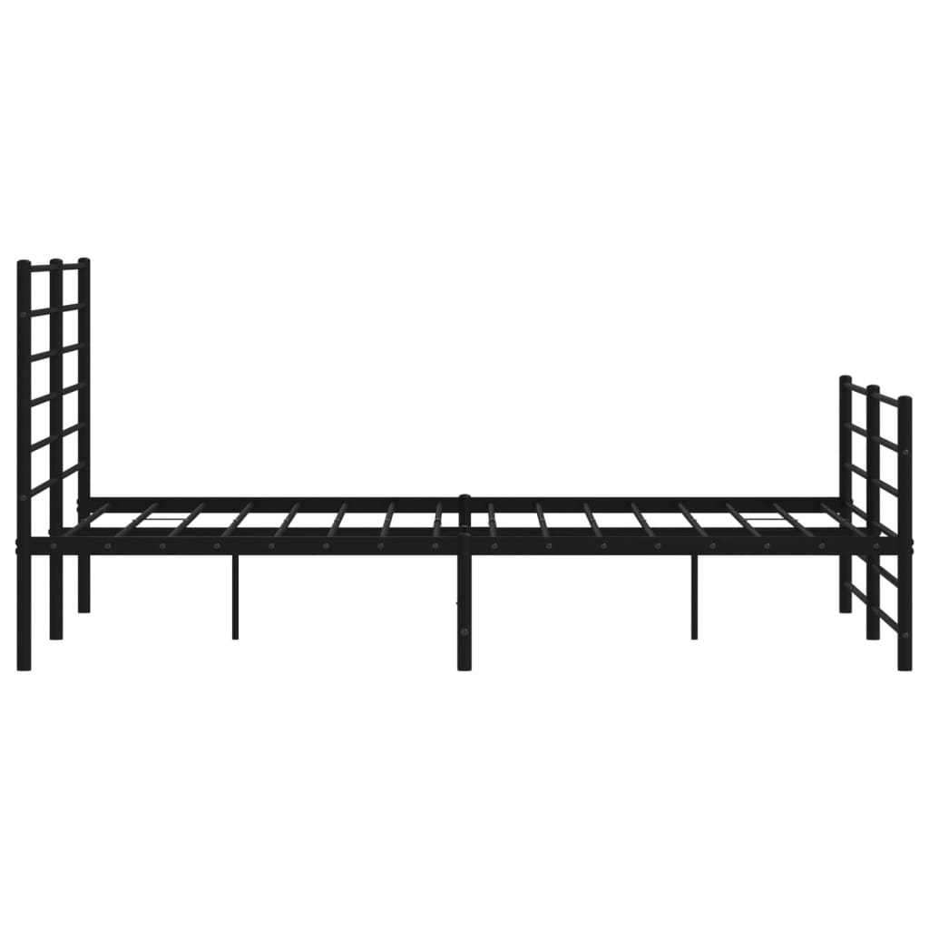 Metal Bed Frame without Mattress with Footboard Black 53.1"x74.8"