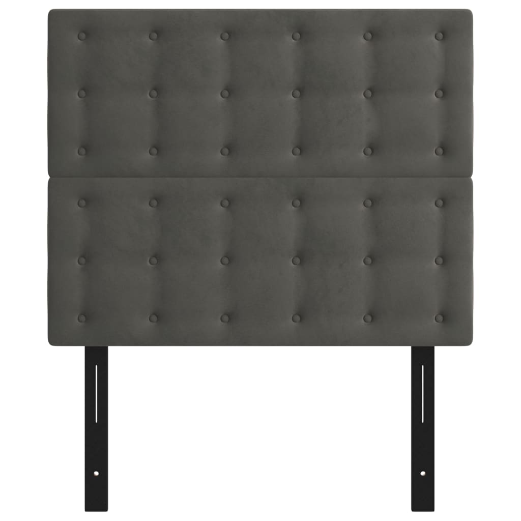 Headboards 2 pcs Dark Gray 39.4"x2"x30.7"/34.6" Velvet