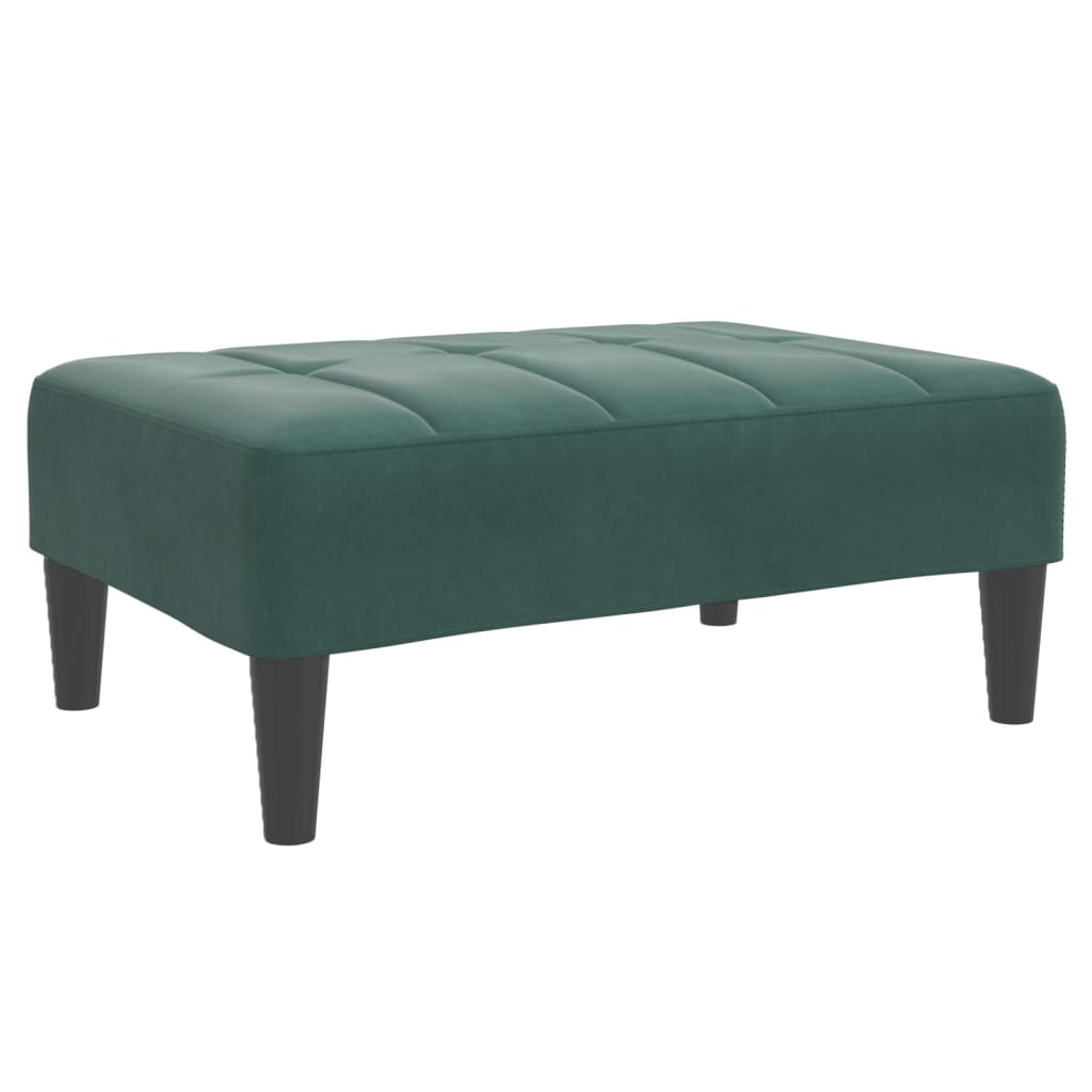 Footstool Dark Green 30.3"x21.7"x12.2" Velvet